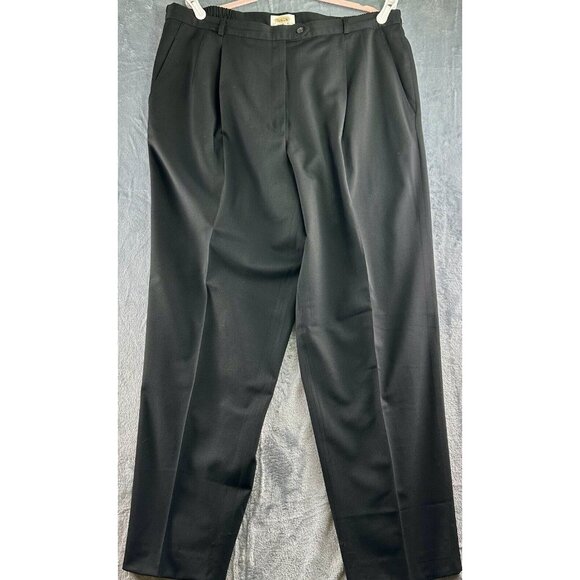 Talbots Stretch Wool Dress Pants 20W Black Made in USA Pleated Classic Fit*READ* - Picture 1 of 14